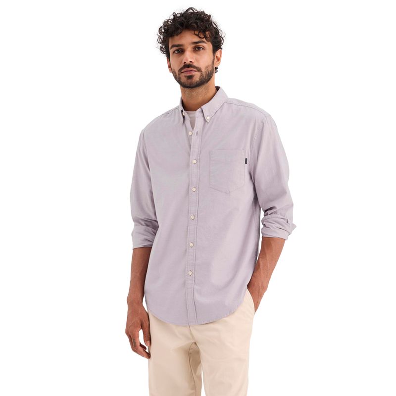 DOCKERS - Camisa Hombre Oxford Regular Fit Rosa Cuadros Dockers