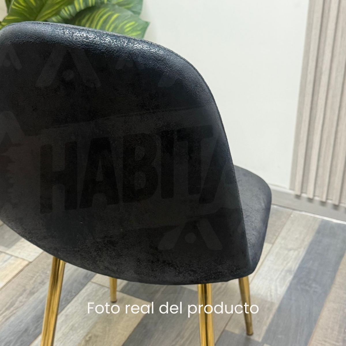 HABITA2 CHILE - Silla de Comedor Murcia Gamuza - Negro