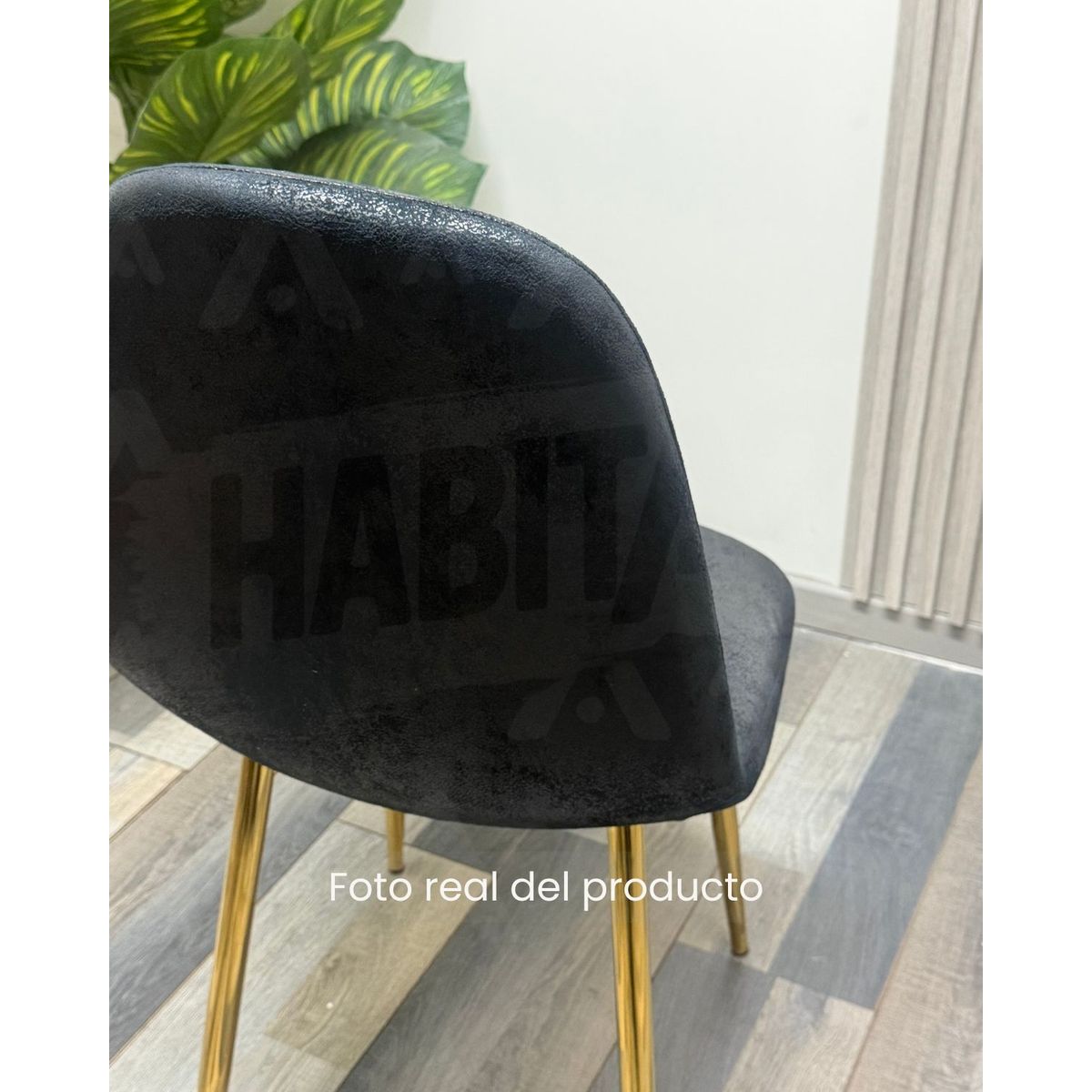 HABITA2 CHILE - Silla de Comedor Murcia Gamuza - Negro