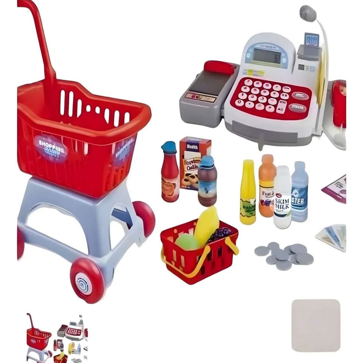 GENERICO - Set De Caja Registradora Y Carro De Supermercado Grande