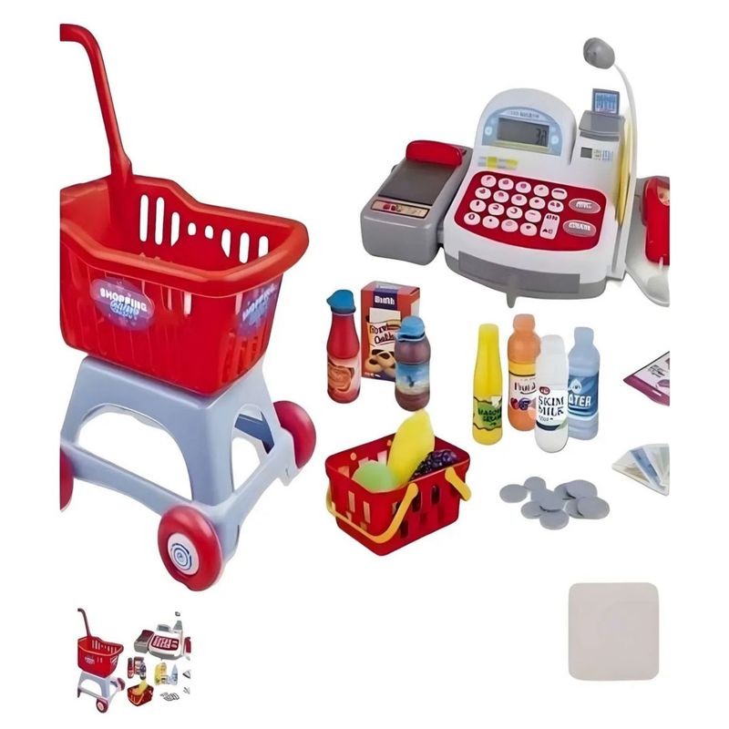 GENERICO - Set De Caja Registradora Y Carro De Supermercado Grande