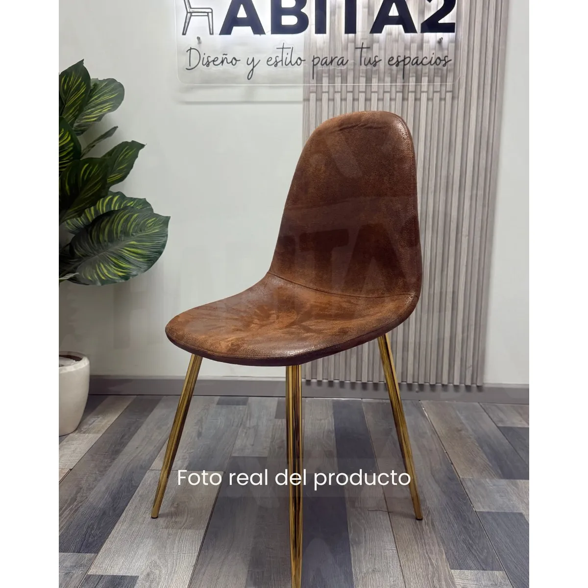 HABITA2 CHILE - Silla de Comedor Murcia Gamuza - Marrón