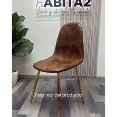 HABITA2 CHILE - Silla de Comedor Murcia Gamuza - Marrón