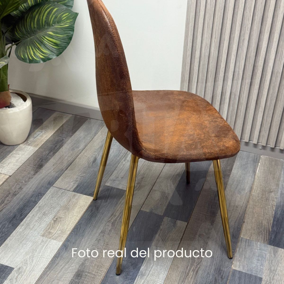 HABITA2 CHILE - Silla de Comedor Murcia Gamuza - Marrón