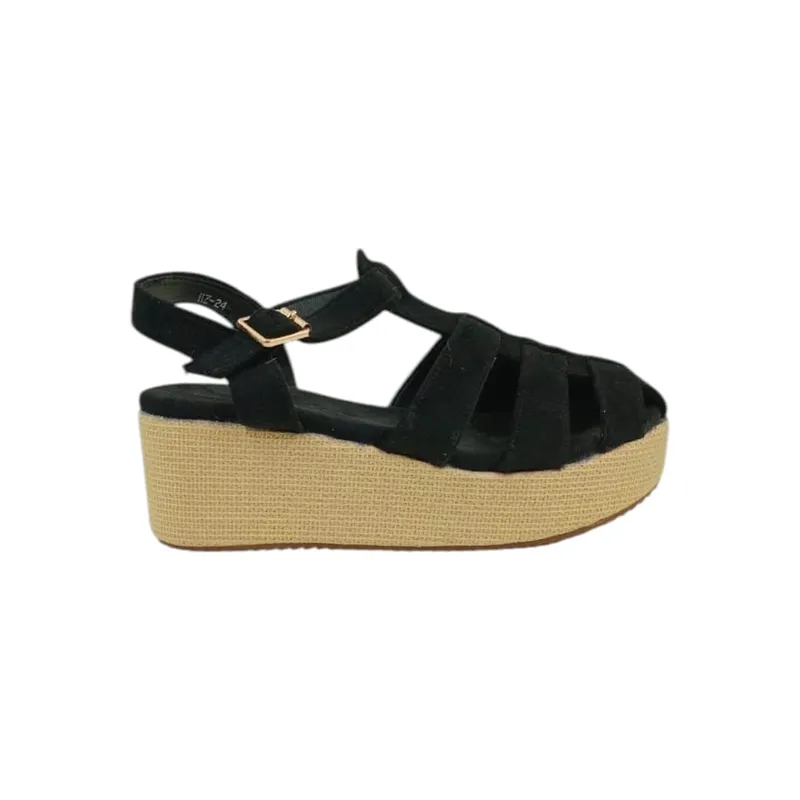 HERIEL - Sandalia Negra Plataforma Mujer