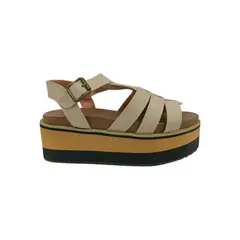 HERIEL - Sandalia Camel Plataforma Mujer
