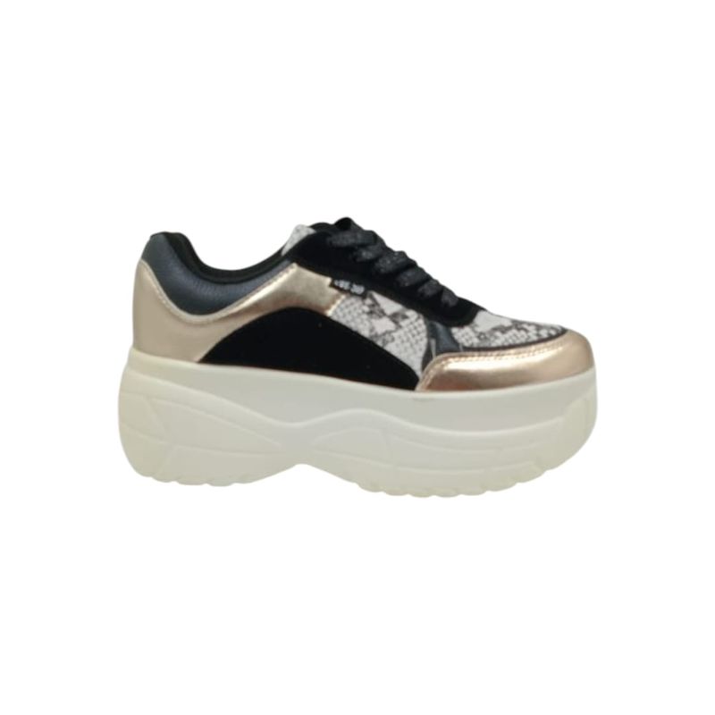 HERIEL - Zapatilla Negra Print Plataforma Mujer