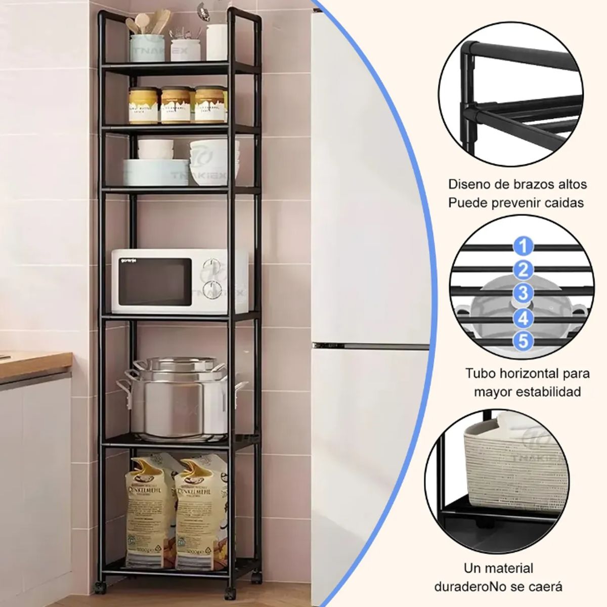 GENERICO - Estante Organizador Metálico De 6 Niveles De Cocina Baño