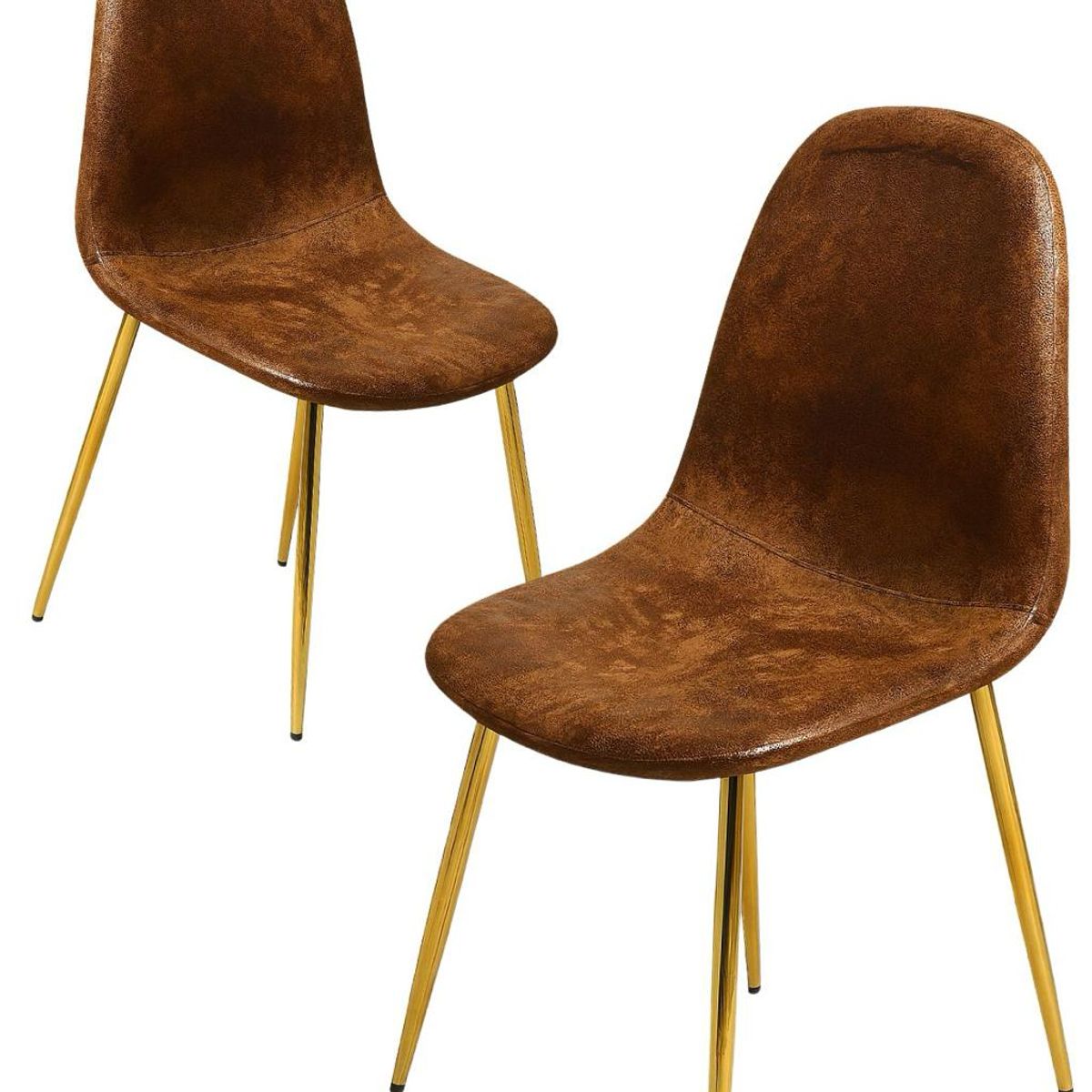 HABITA2 CHILE - Pack 2 Silla de Comedor Murcia Gamuza - Marrón