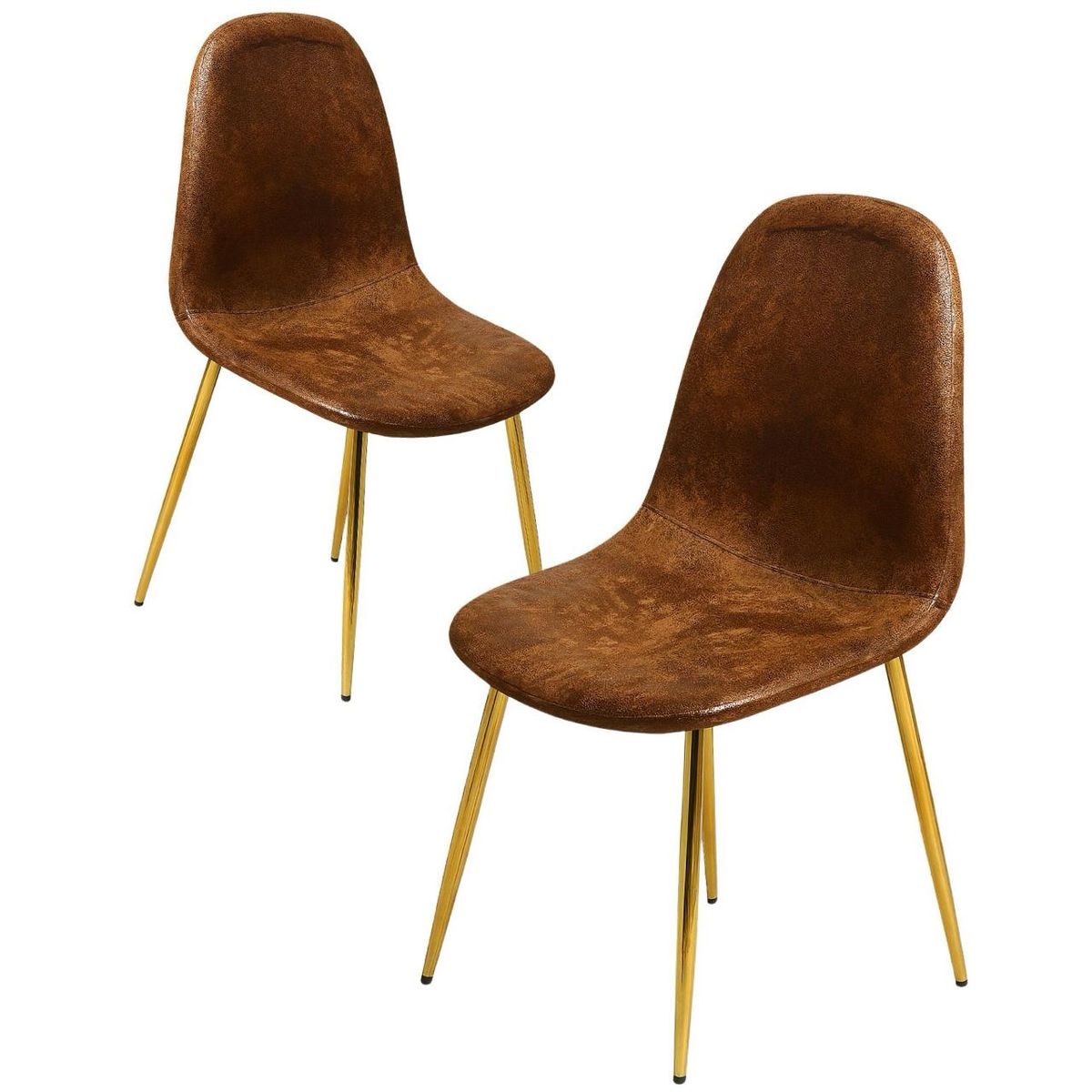 HABITA2 CHILE - Pack 2 Silla de Comedor Murcia Gamuza - Marrón