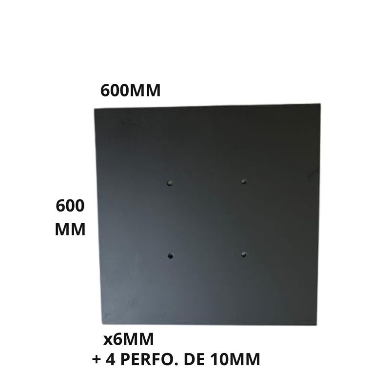 GENERICO - PLACA METALICA LISA EXTERIOR ANCLAJE CALIDAD ASTM A-36