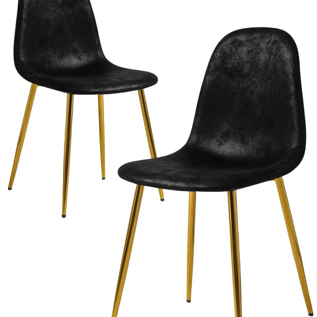 HABITA2 CHILE - Pack 2 Silla de Comedor Murcia Gamuza - Negro