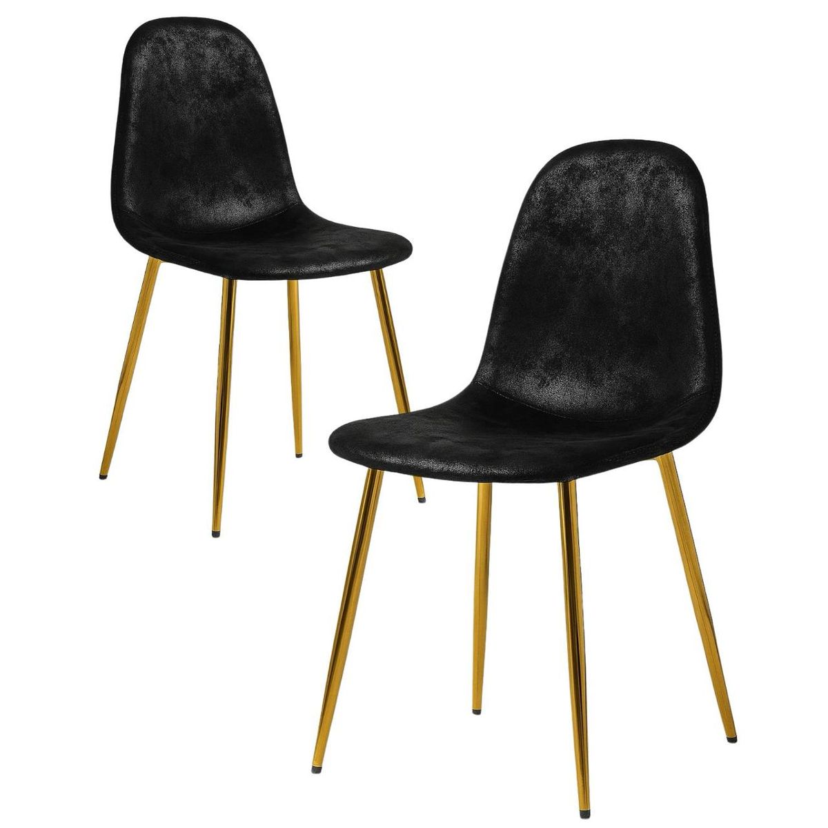 HABITA2 CHILE - Pack 2 Silla de Comedor Murcia Gamuza - Negro