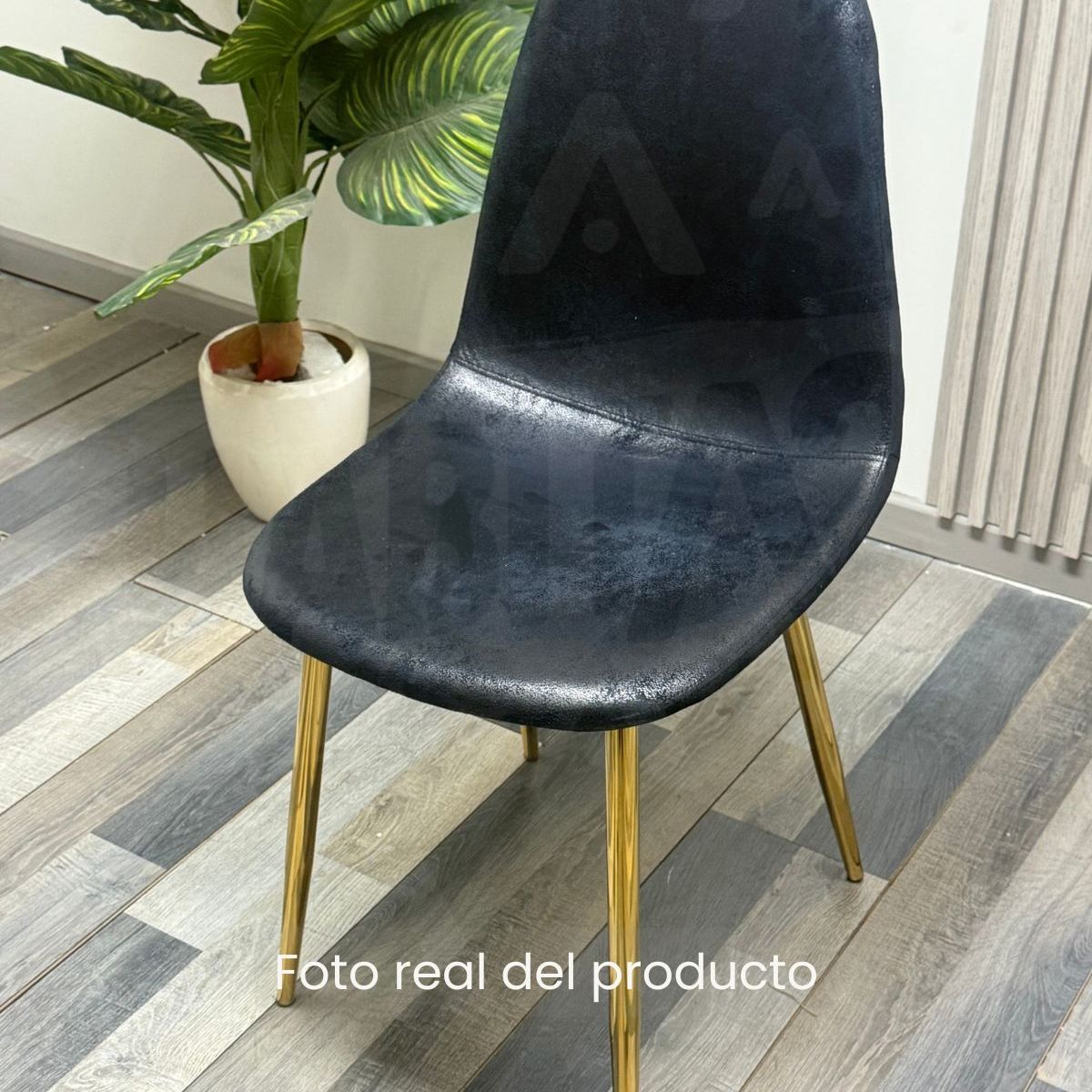 HABITA2 CHILE - Pack 2 Silla de Comedor Murcia Gamuza - Negro