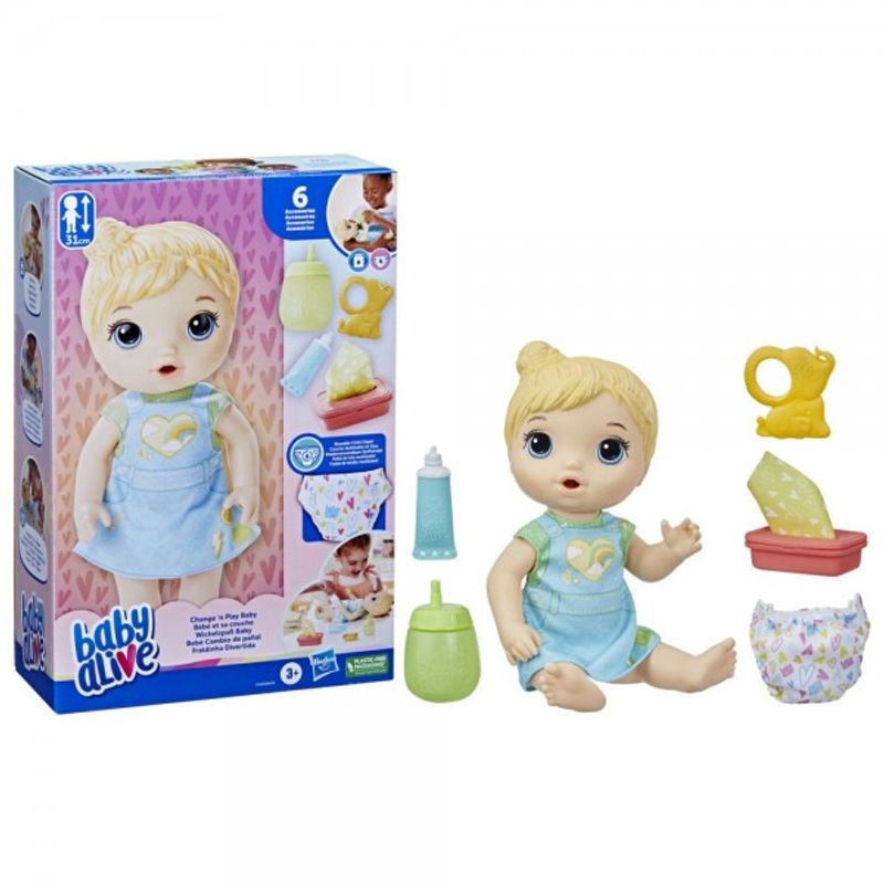 HASBRO - MUÑECA BABY ALIVE BEBÉ CAMBIO DE PAÑAL CABELLO RUBIO