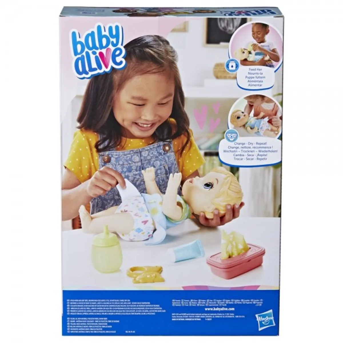 HASBRO - MUÑECA BABY ALIVE BEBÉ CAMBIO DE PAÑAL CABELLO RUBIO
