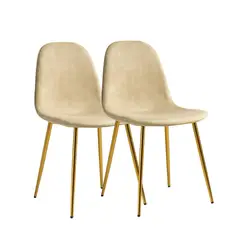 HABITA2 CHILE - Pack 2 Silla de Comedor Murcia Gamuza - Beige