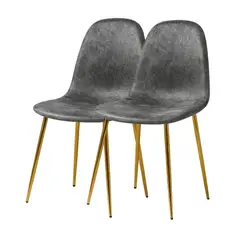 HABITA2 CHILE - Pack 2 Silla de Comedor Murcia Gamuza - Gris