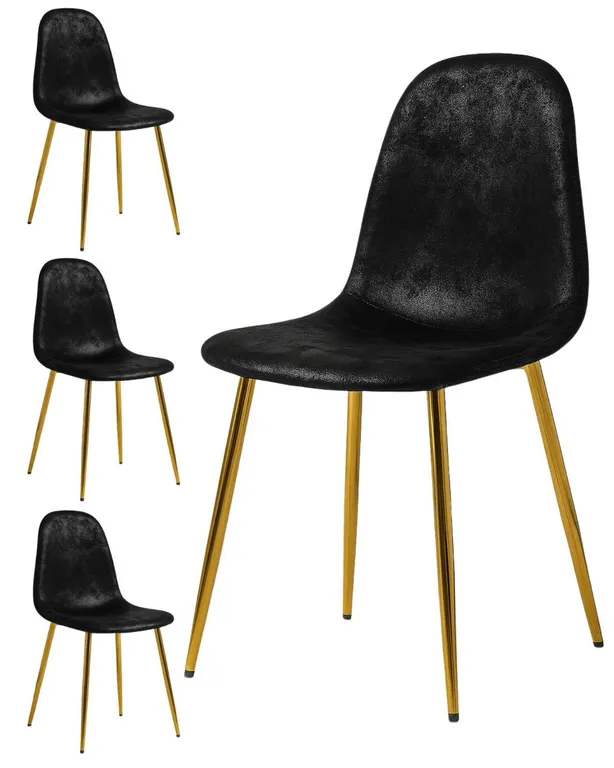 Pack 4 Silla de Comedor Murcia Gamuza - Negro
