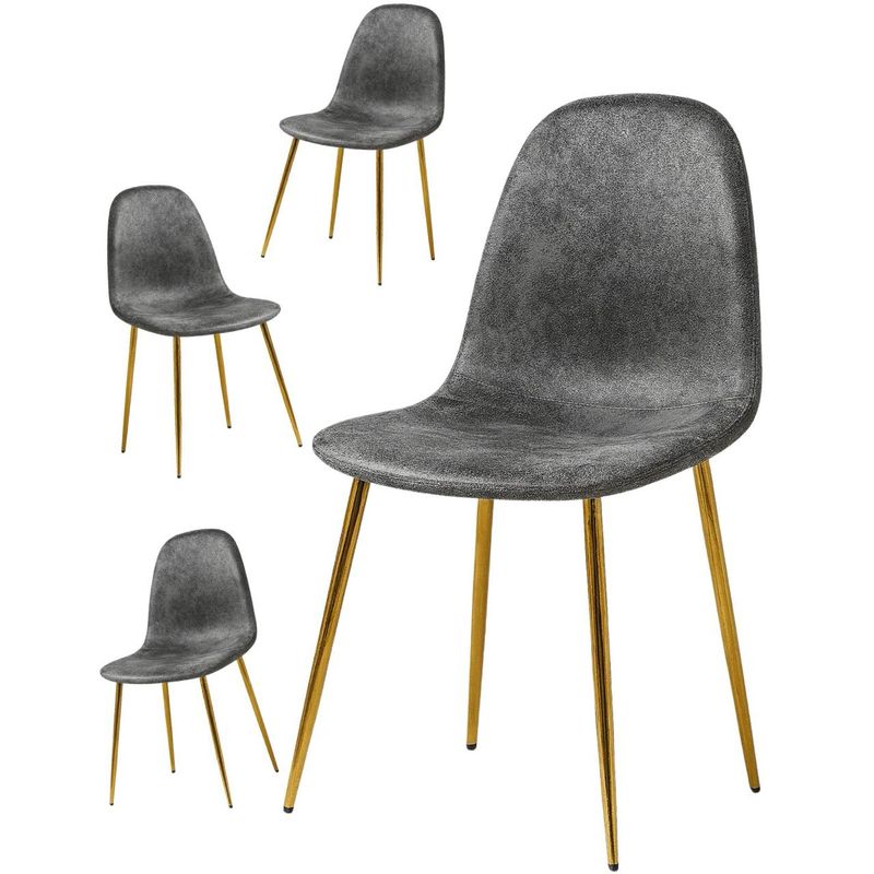 HABITA2 CHILE - Pack 4 Silla de Comedor Murcia Gamuza - Gris