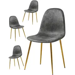 HABITA2 CHILE - Pack 4 Silla de Comedor Murcia Gamuza - Gris