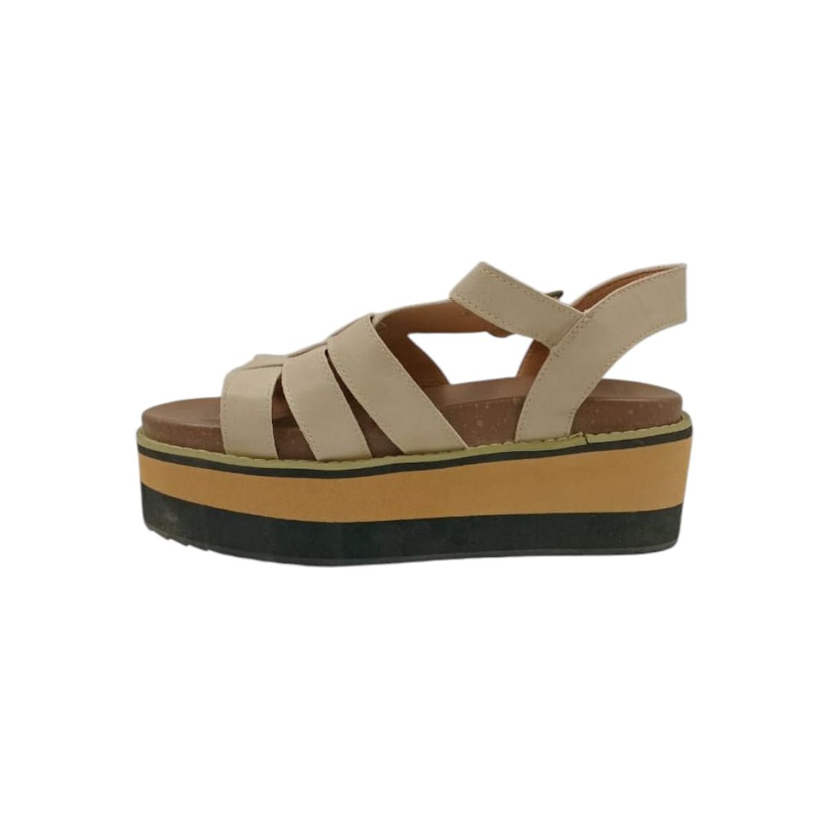 HERIEL - Sandalia Camel Plataforma Mujer