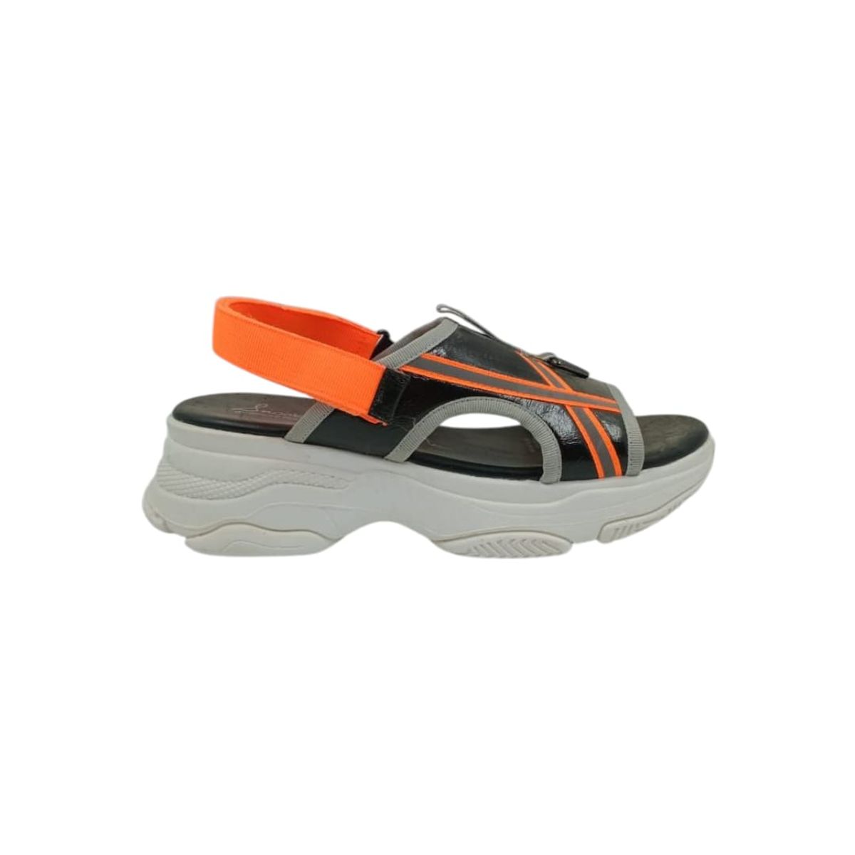 HERIEL - Sandalia Negra Deportiva Plataforma