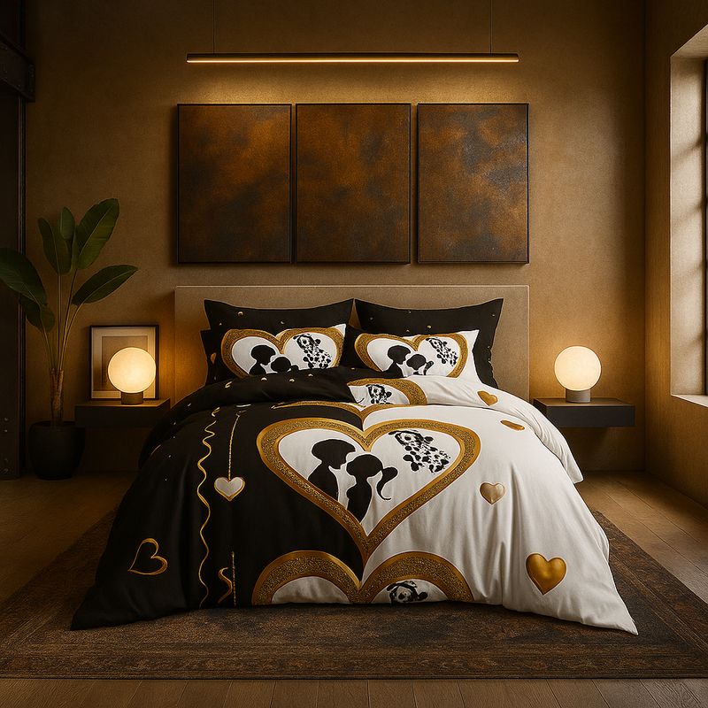 ARMONIA - Juego de cama 2 plazas Queen diseño Celebracion modelo 621