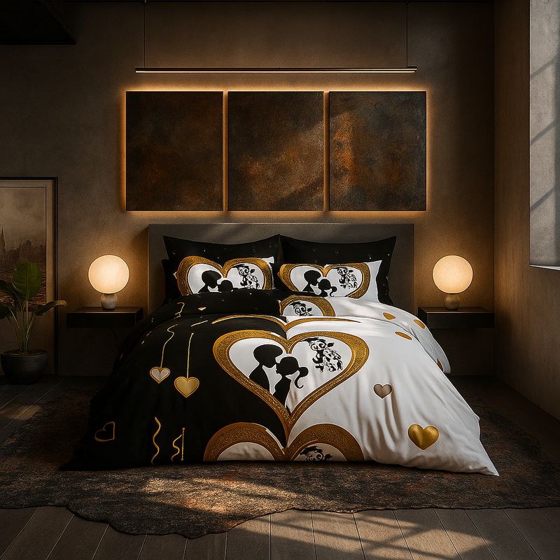 ARMONIA - Juego sabanas cama Queen de 2 plazas diseño Celebracion modelo 621
