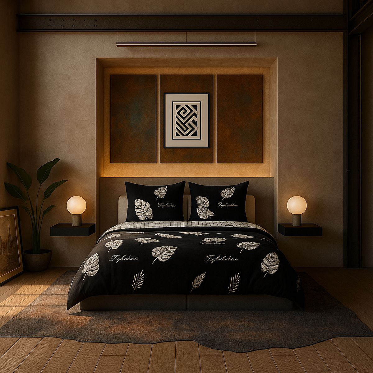 ARMONIA - Juego de cama 25 plazas King diseño Queen Hojas modelo 629