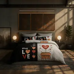 ARMONIA - Juego de sábanas 25 plazas King diseño My Love modelo 638