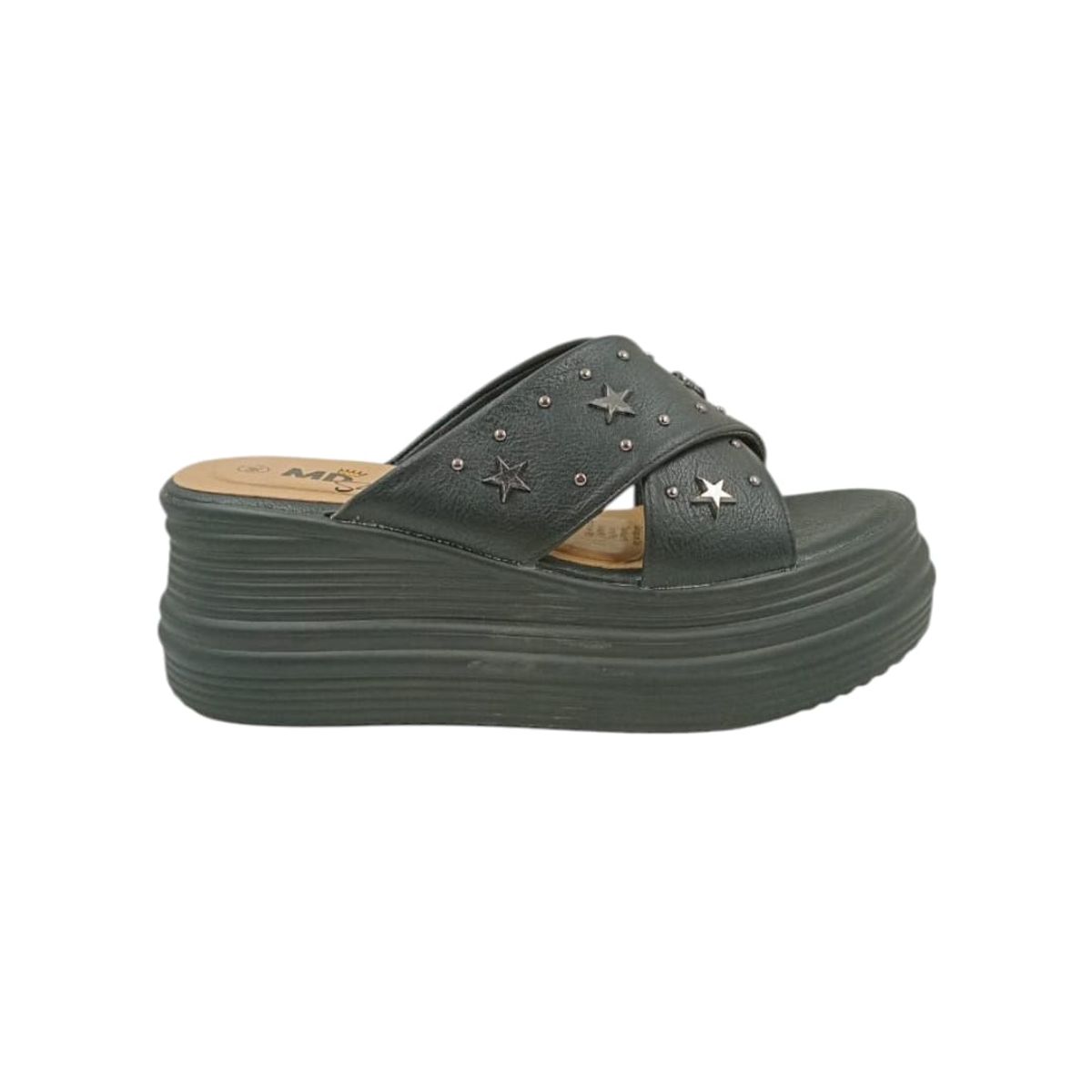 HERIEL - Sandalia Negra Plataforma Mujer