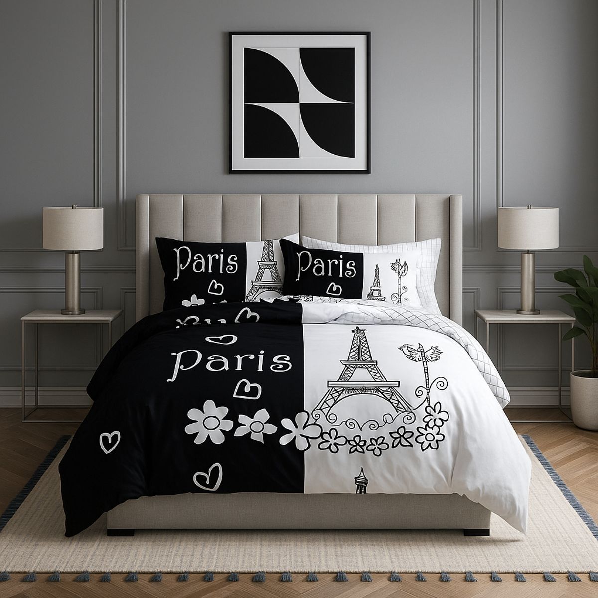 ARMONIA - Juego de cama King 25 plazas diseño Queen Eifel modelo 645