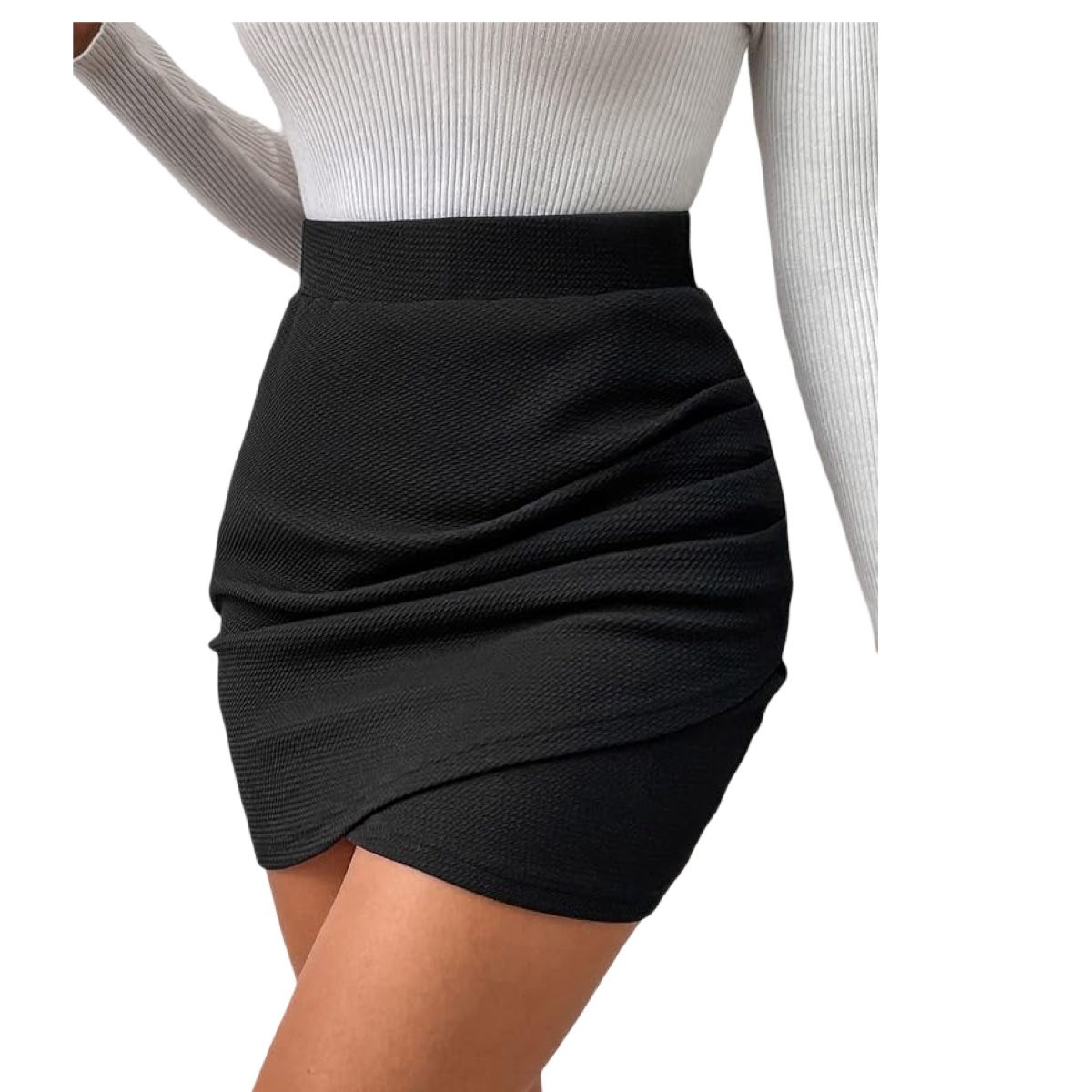 AAYO MODA - Falda Cruzada de Gamuza Estilo Moda