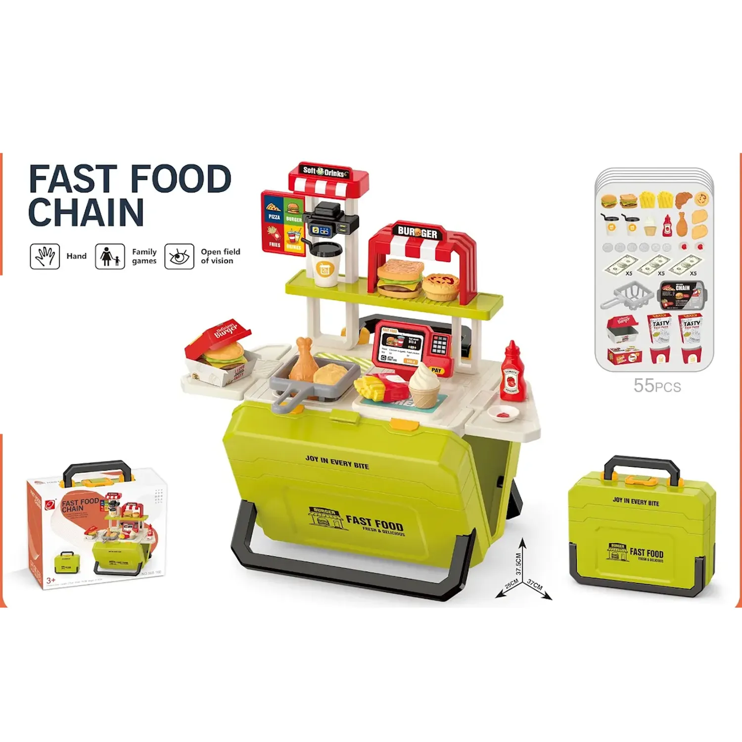 GENERICO Juguete Maleta De Comida 55 Pcs Juego Para Niños