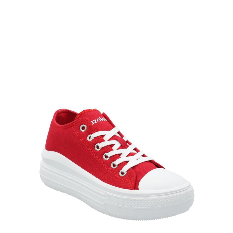 AZALEIA - Zapatilla Mujer Lona Rojo AZALEIA