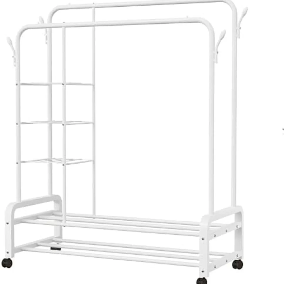 GENERICO - PERCHERO ZAPATERA DOBLE BARRA 110X162X50 CM WYM BLANCO 48KG FIERRO