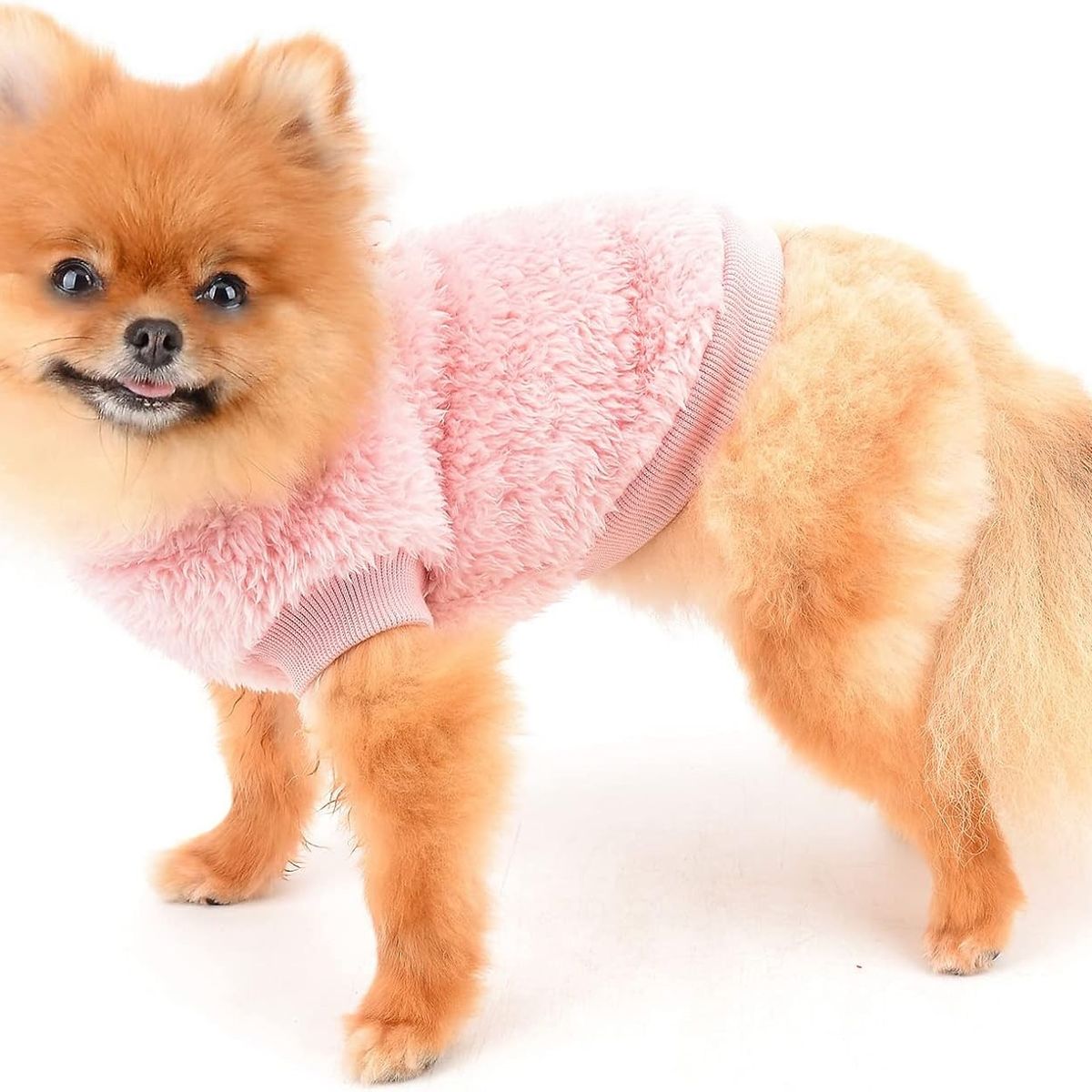 GENERICO - Polerón de sherpa para perro MINI color ROSA Talla L