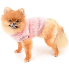 GENERICO - Polerón de sherpa para perro MINI color ROSA Talla L