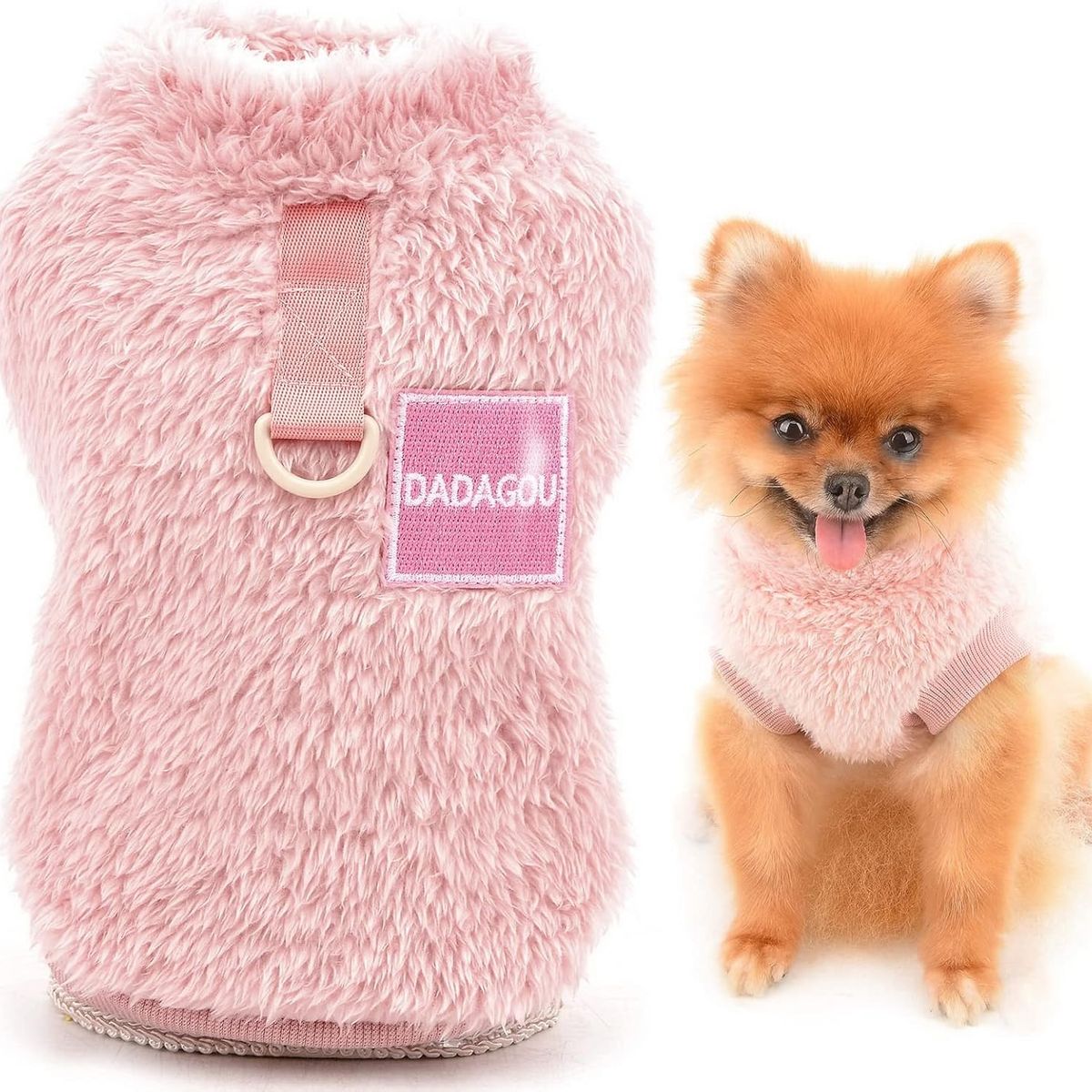 GENERICO - Polerón de sherpa para perro MINI color ROSA Talla L
