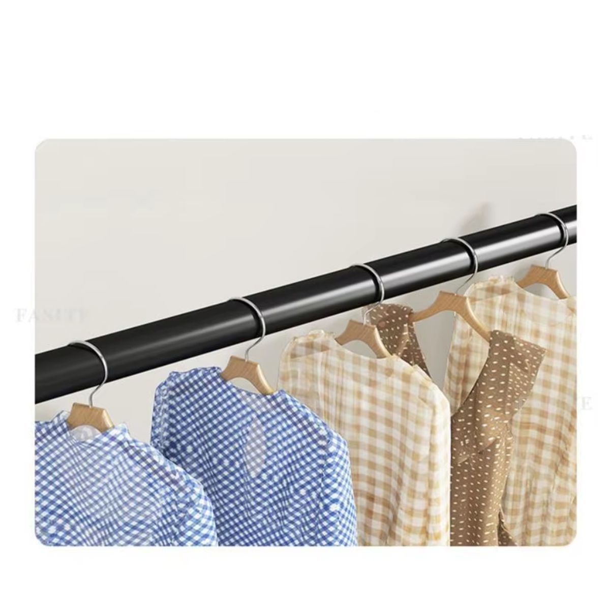 GENERICO - PERCHERO BLANCO CON ZAPATERO DOBLE BARRA 110X162X50 DE FIERRO WYM