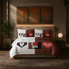 ARMONIA - Ropa de cama 2 plazas Queen diseño I Love You modelo 625