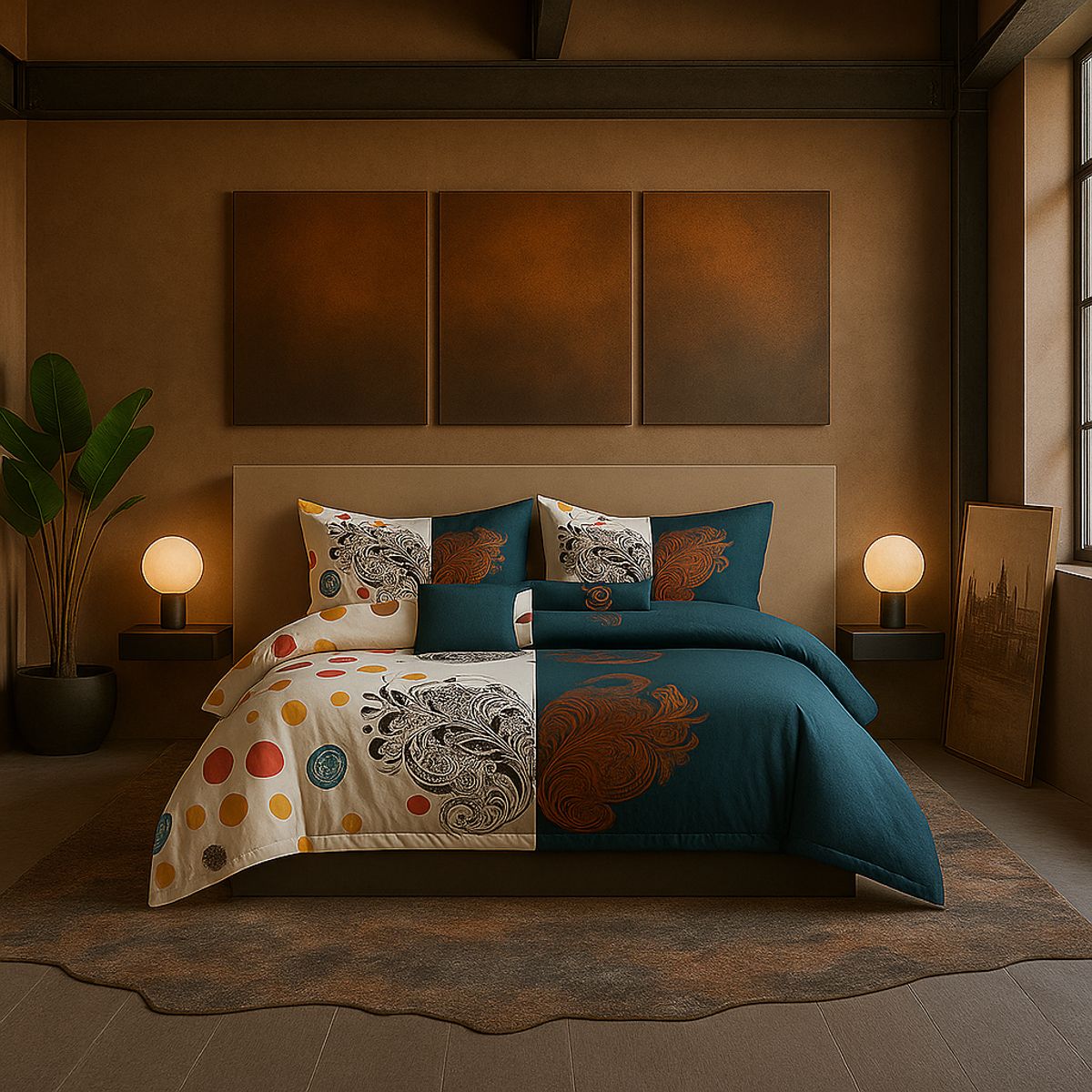 ARMONIA - Ropa de cama cama Queen de 2 plazas diseño Trival Mariposa modelo 632