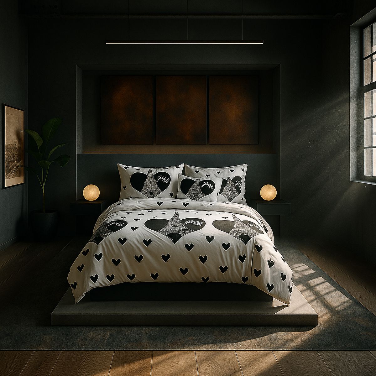 ARMONIA - Ropa de cama 2 plazas Queen diseño Torre Paris modelo 633