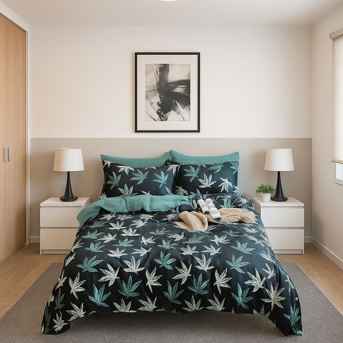 ARMONIA - Juego de cama Queen para cama de 2 plazas diseño Canavis modelo 643