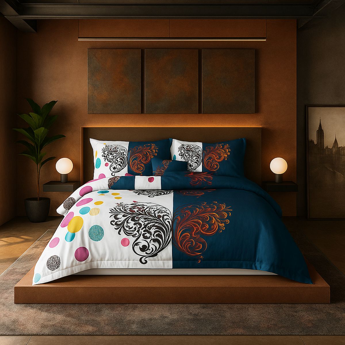 ARMONIA - Juego sabanas 25 plazas King diseño Trival Mariposa modelo 632