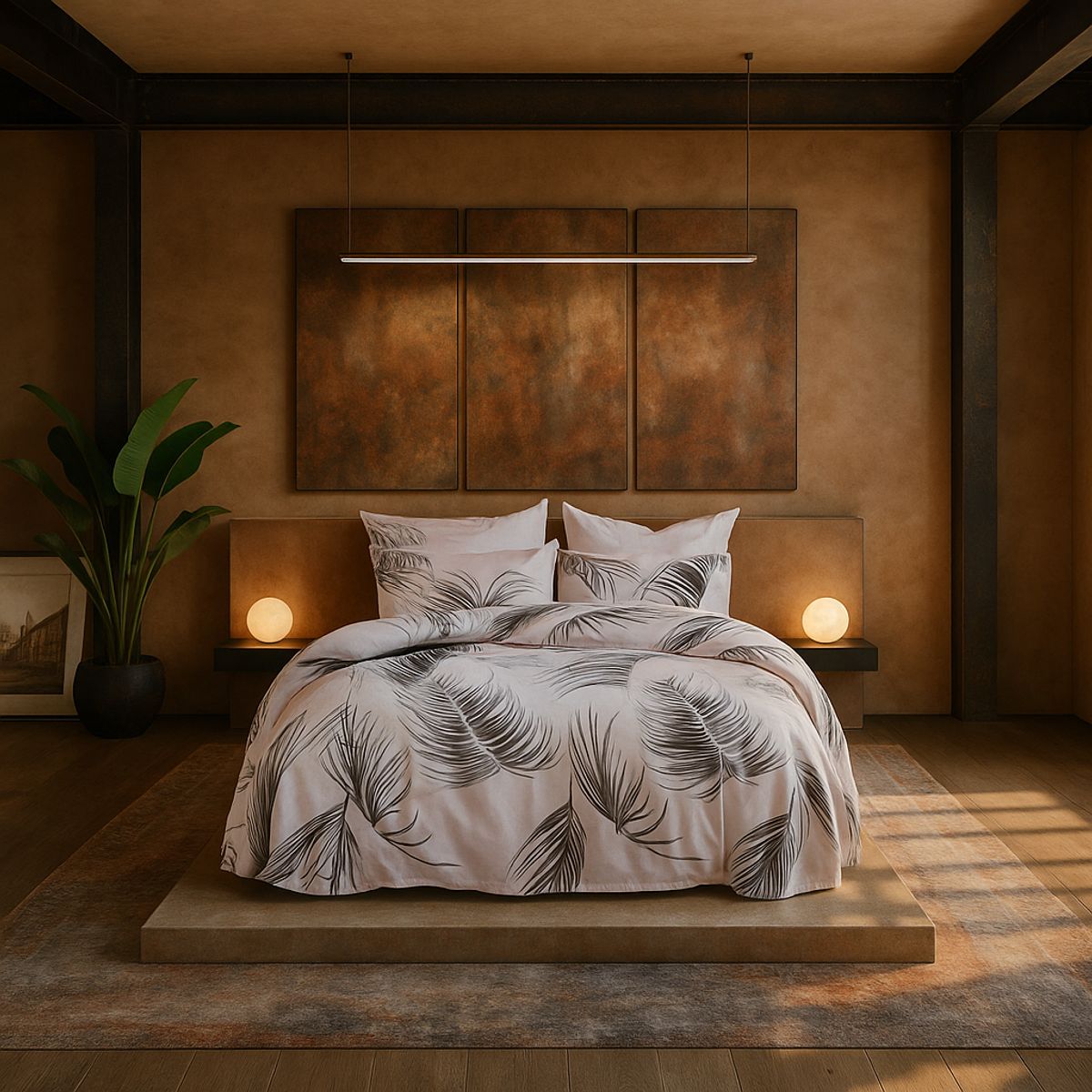 ARMONIA - Juego sabanas 25 plazas King diseño Queen Tropical modelo 640