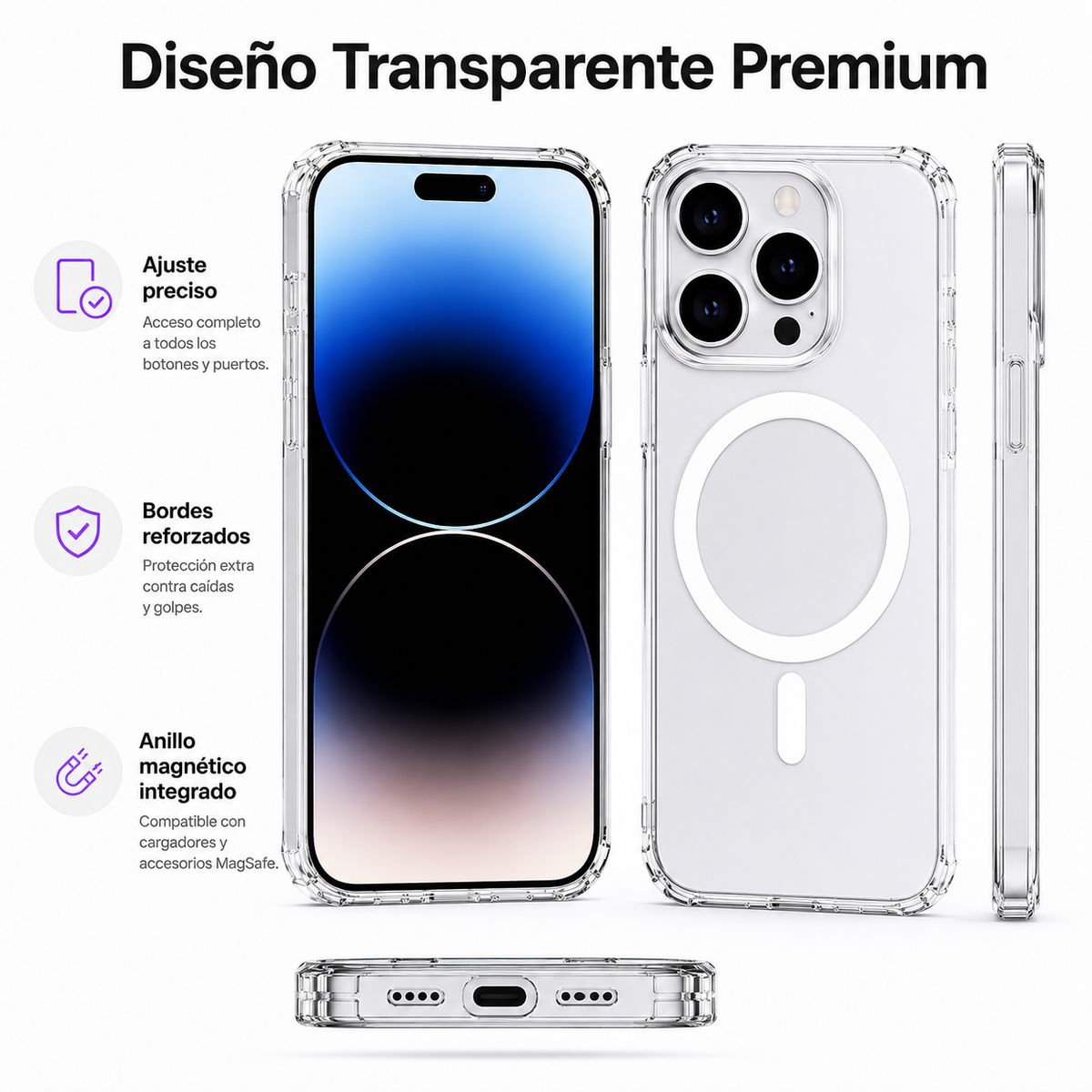GENERICO - Carcasa16 Pro Max MagSafe Transparente