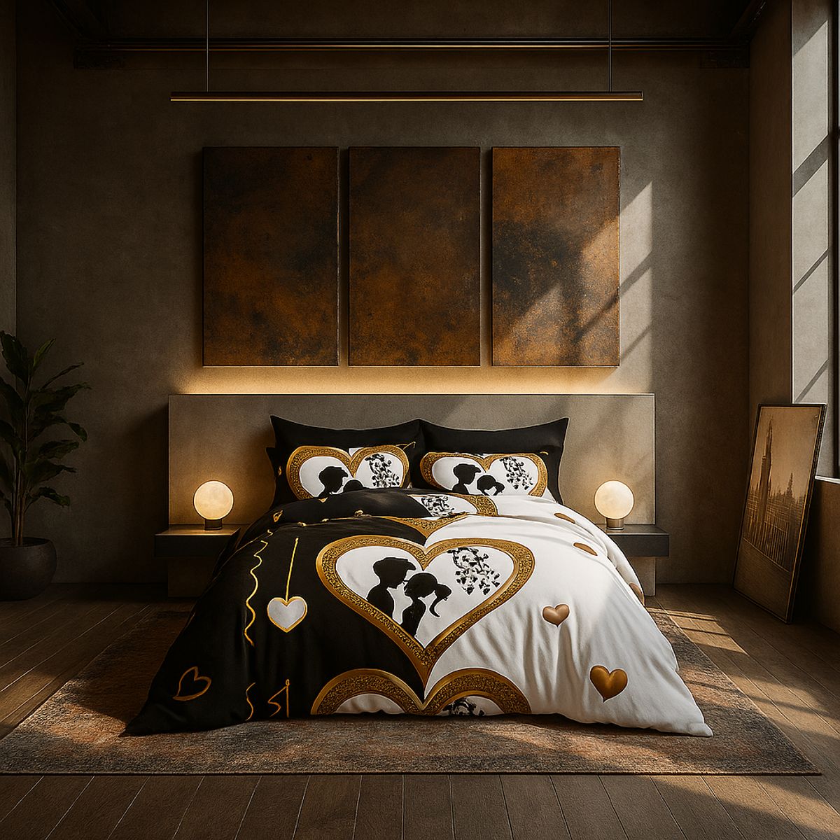 ARMONIA - Set de sábanas cama Queen de 2 plazas diseño Celebracion modelo 621