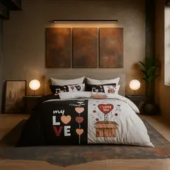 ARMONIA - Juego de cama 2 plazas Queen diseño My Love modelo 638